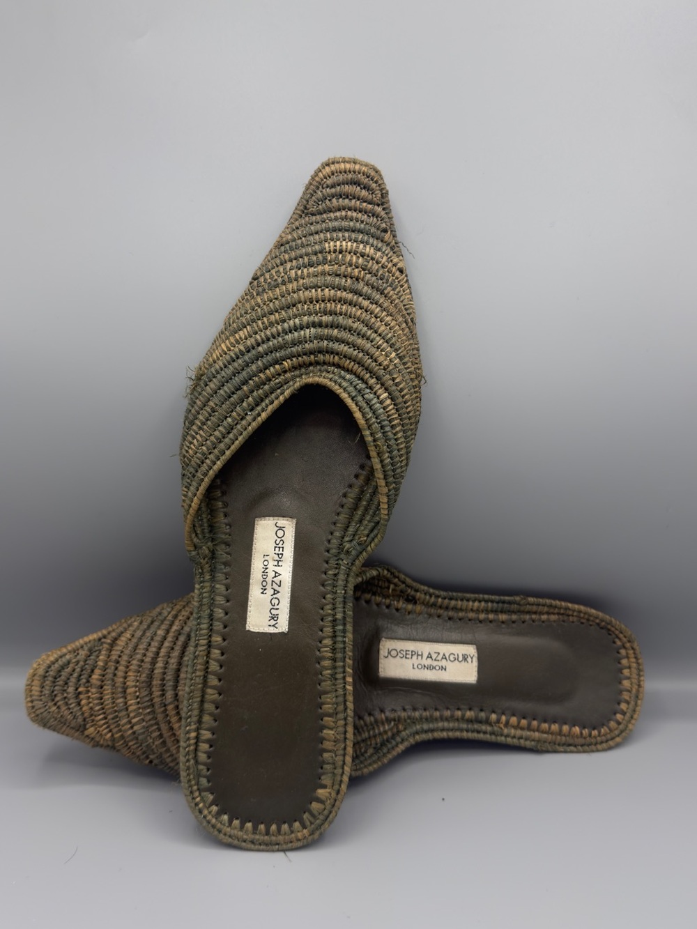 Joseph Azagury Woven Pointed-Toe Mule